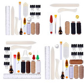 Knygų įrišimo rinkinys Pradedančiųjų įrankių rinkinys, adatos didelėms akims, kaulinis aplankas, popieriaus griebtuvas, vaškuotas siūlas, skirtas knygų įrišimui „pasidaryk pats“