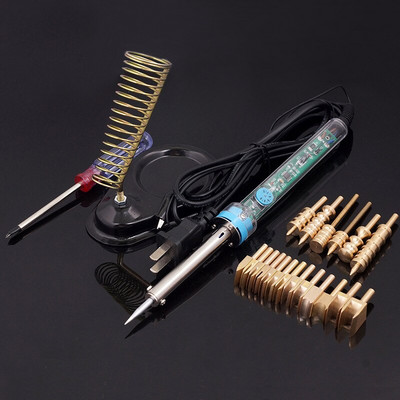 1 Sets Electric Brass Solder For Leather Soldering Iron Tip To Burn The Edge Press Edge Sealing Machine Line For Leather Craft