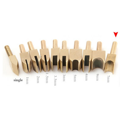 1 Komplekts elektrisko misiņa lodmetālu ādas lodāmura uzgalim, lai sadedzinātu malas presēšanas malu blīvēšanas mašīnas līniju ādas izstrādājumiem