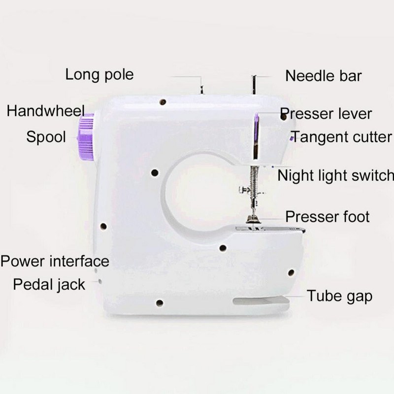 Μίνι ραπτομηχανές φορητές ηλεκτρικές οικιακές ραφές Ράψτε υφασμάτινο πεντάλ Μίνι τραπεζάκι ποδιών μοντέλο ραπτική ηλεκτρική μηχανή
