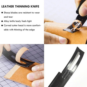 Leather Skiver Safety Beveler Thinning Knife Leathercraft Εργαλεία κοπής σκιέρ DIY Κιτ εργαλείων κοπής με λεπίδες σκιέρ