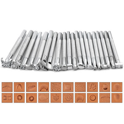 LMDZ ciocan cu mâner din lemn, forme diferite, set de instrumente de ștanțare a pielii, cuțit rotativ de tăiere, pix de foraj, set de instrumente pentru artizanat din piele