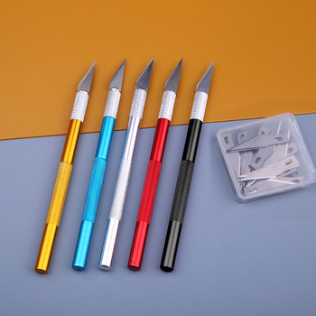 KAOBUY Κιτ εργαλείων μαχαιριών με μεταλλικό νυστέρι σκάλισμα Αντιολισθητικές λεπίδες Γλυπτική μαχαίρι χάραξης DIY Εργαλείο χειρός κοπής επισκευής