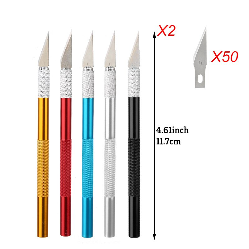 KAOBUY Metalni skalpel za rezbarenje Komplet alata za noževe Neklizajuće oštrice Skulptura Nož za graviranje DIY Ručni alat za popravak rezanja