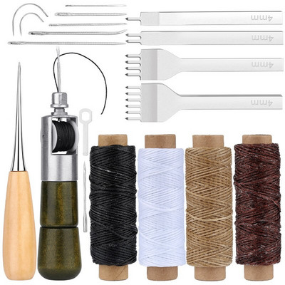 „Nonvor“ 17 vnt. odos siuvimo štampavimo įrankių rinkinys, rankinis siuvimas, susiuvimas, „pasidaryk pats“ odinis amatų rinkinys, skirtas batsiuviui taisyti