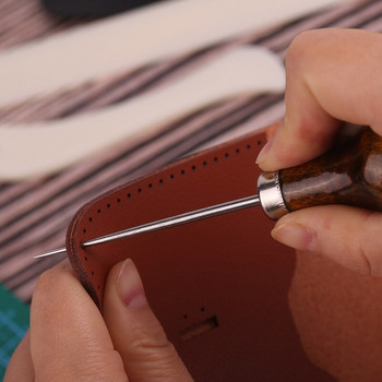 Ανθεκτικό Δερμάτινο Ξύλο Χειρολαβής Awl Tools Hand Stitcher Δερμάτινα Εργαλεία ραψίματος με Διαφορετικά Στυλ Για Σετ εργαλείων χειροτεχνίας από δέρμα DIY