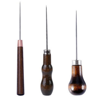 Vastupidav nahast puidust käepidemega Awl Tööriistad Käsitsi õmbleja Erinevate stiilidega nahast õmblustööriistad meisterdamiseks nahast käsitöötööriistade komplekti