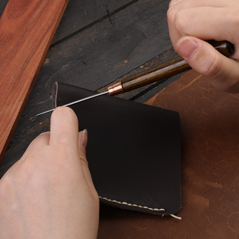 Vastupidav nahast puidust käepidemega Awl Tööriistad Käsitsi õmbleja Erinevate stiilidega nahast õmblustööriistad meisterdamiseks nahast käsitöötööriistade komplekti