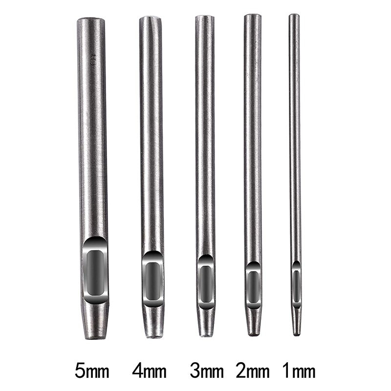 Hot XD-15 Pieces Δερμάτινα Εργαλεία χειροτεχνίας Ημι-στρογγυλός κόφτης Διάτρηση στρογγυλός και οβάλ σχήματος Τρύπα κοπτήρας ζώνης ρολόι Φλάντζα ταινίας Hollo