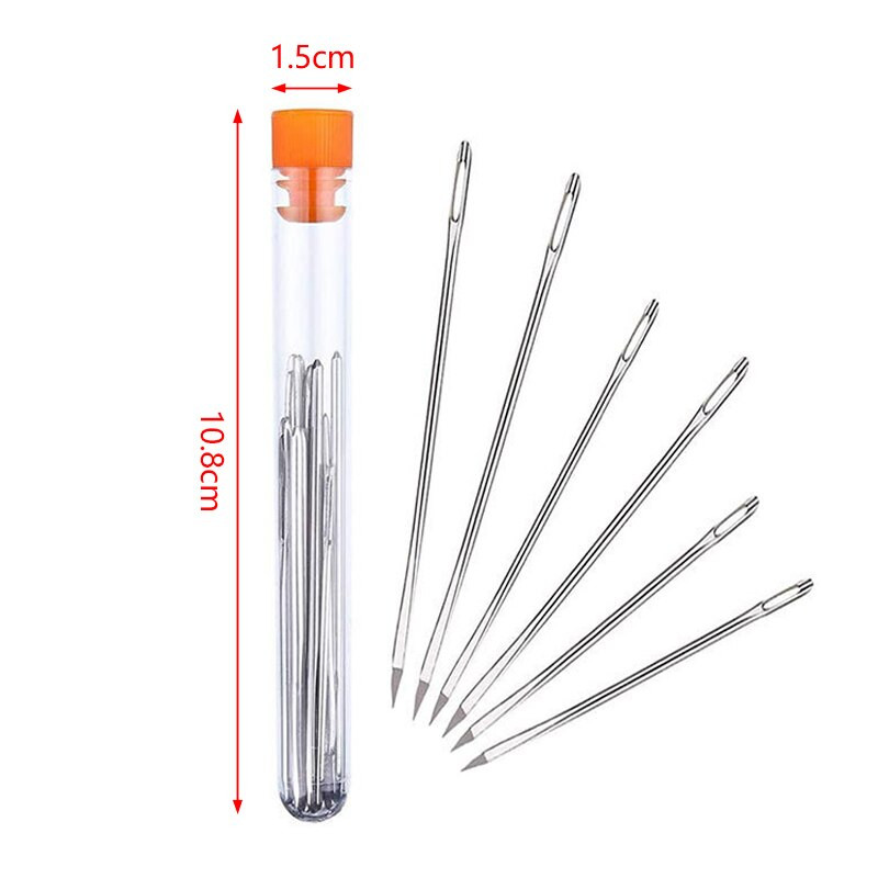 Εγχειρίδιο 6/9/12PCS Leather Craft Sewing Needles For Embroidery Stitching Sewing Triangle Needle Tools Αξεσουάρ ραπτικής