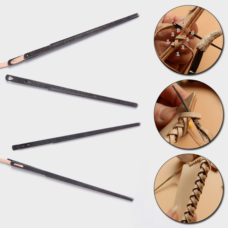 Δερμάτινη βελόνα πλεξίματος για δερμάτινα κορδόνια Δερμάτινο σχοινί διπλής τρύπας βελόνα δαντέλας Βελόνα ραπτικής DIY δερμάτινο εργαλείο ραπτικής