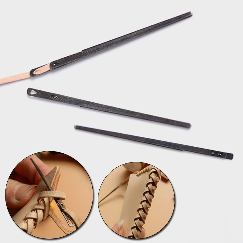 Δερμάτινη βελόνα πλεξίματος για δερμάτινα κορδόνια Δερμάτινο σχοινί διπλής τρύπας βελόνα δαντέλας Βελόνα ραπτικής DIY δερμάτινο εργαλείο ραπτικής