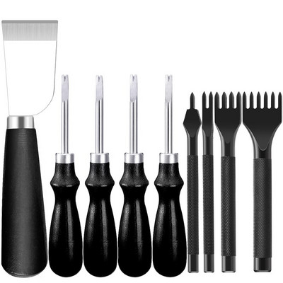 LMDZ Δερμάτινα Εργαλεία Χειροτεχνίας Σετ Τρύπα Δερμάτινη Edge Beveler Skiving Knife Slotter Δερμάτινο κοστούμι κοπής για δερμάτινες εργασίες