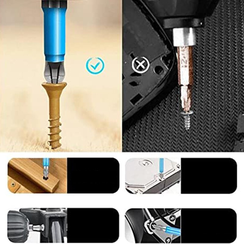 1 komplekt 25–150 mm ristotsakuga puuripeaga kruvikeeraja otsikud Käsitööriistad Libisemisvastased Elektrilised kuuskantmagnetkruvikeeraja puuriotsad