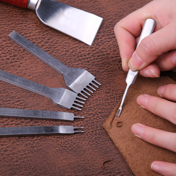 LMDZ Комплект инструменти за кожени занаяти Кожен перфоратор Кожен режещ нож Инструменти Перфоратор и подложка за рязане за обработка на кожа