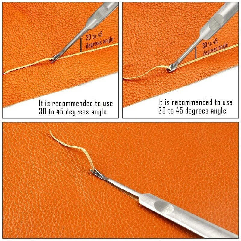 Εργαλείο χειροτεχνίας δερμάτινων άκρων Skiving DIY Craft Tool, Δερμάτινο Εργαλείο αυλάκωσης για εργασίες σκαλίσματος δέρματος (8 τμχ)