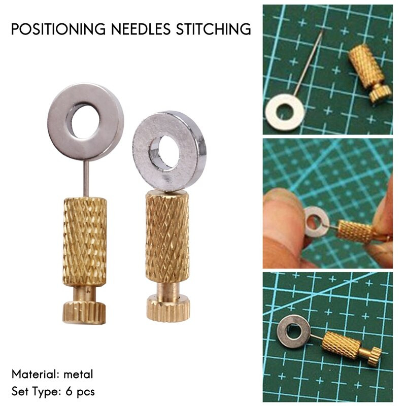 6 τμχ DIY Δερμάτινη θέση ραψίματος Χεριού Εντοπισμένη θέση εργαλείου χειρός Ράψιμο βελόνων, σταθερό ράμμα Leathercraft εργαλείο
