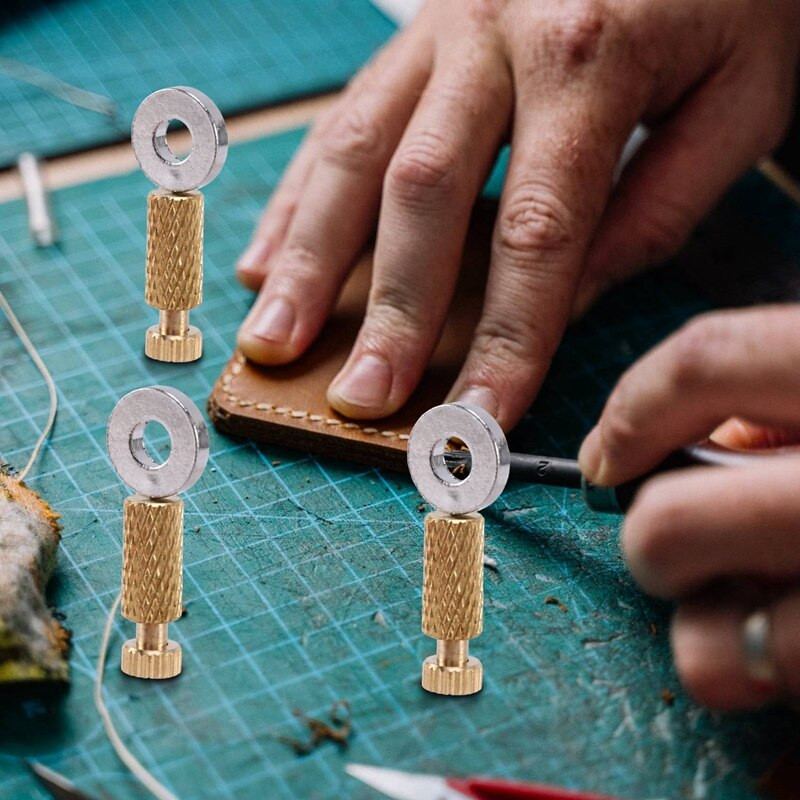 6 τμχ DIY Δερμάτινη θέση ραψίματος Χεριού Εντοπισμένη θέση εργαλείου χειρός Ράψιμο βελόνων, σταθερό ράμμα Leathercraft εργαλείο