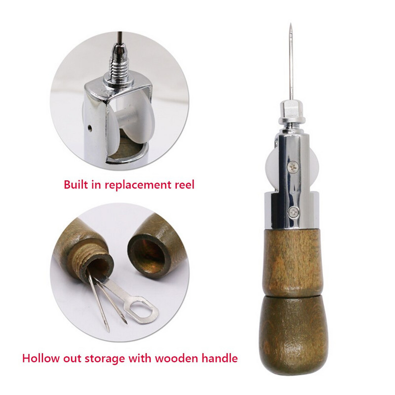 Set de ață manuală de cusut din piele pentru cizmar, artizanat, pânză, cusător rapid, croitor, truncă de înlocuire, set de instrumente pentru ac