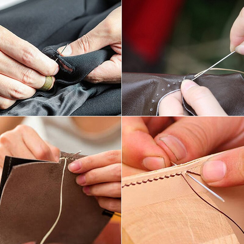 Δερμάτινο σετ ραπτικής χειροτεχνίας Δερμάτινα παπούτσια σε καμβά Εργαλεία επισκευής Βελόνες χειροποίητου γύψου Κερωμένο νήμα ραψίματος με σουβλί για ραφές για αρχάριους