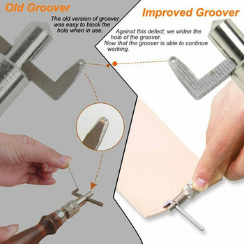 25 τμχ Δερμάτινο σετ εργαλείων ραπτικής DIY Σετ σκάλισμα ραφής με το χέρι με κερωμένο νήμα Groover Awl Βασικά εργαλεία για αρχάριους