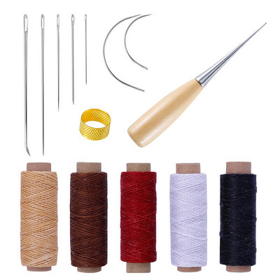 Kit de piele Set de instrumente pentru artizanat din piele Cutter de mână Sculptură Cusătură Poanson Sculptură Awl din piele Ace pentru începători HJ