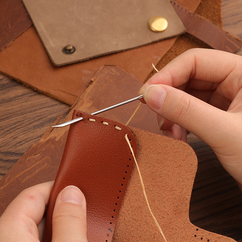 IMZAY nahast käsitööõmbluskomplekt vahatatud niidiga õmblusnõeltega Nahast õmblusnõelad, rätsepakäärid isetegemiseks