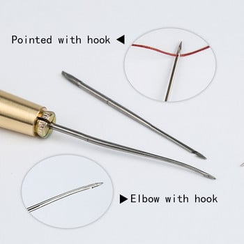 Δερμάτινο ραπτικό Awl Hand Stitcher Needles Καμβά Παπούτσια σκηνής επισκευής εργαλείων Kit Needle with Copper Handle