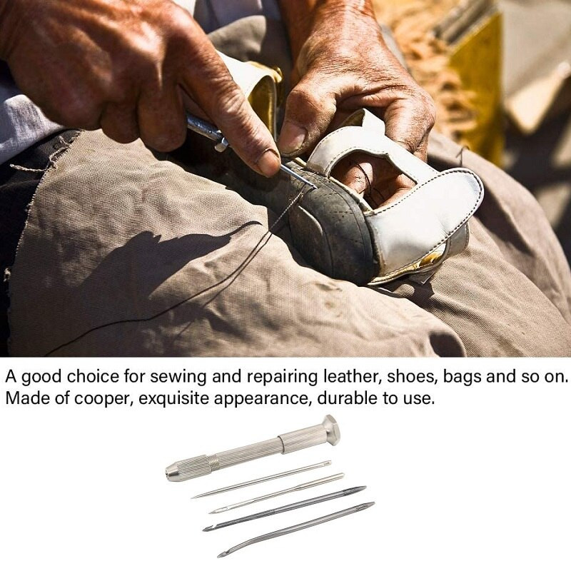 Mâner de cusut Awl Cusător de mână Instrument de reparare a pantofilor pentru bricolaj Cusut Repararea Pânzei Piele Artizanat Multifuncțional Accesorii din aliaj