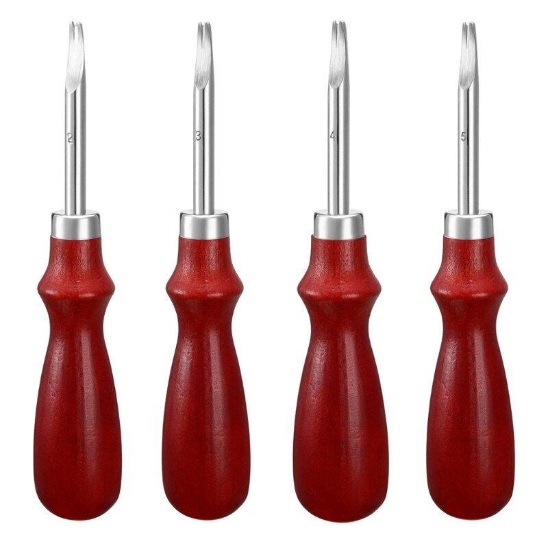 4 τμχ Edge Leather Beveler Craft Keen Edge Beveler Cutting Beveling Leather Skiver Tool DIY 1,6mm/1,4mm/1,2mm/1,0mm E56C
