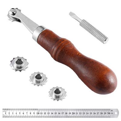 Σετ εργαλείων εργασίας επαγγελματικού δερμάτινου ραπτικής MIUSIE με δερμάτινες βελόνες, κλωστή κεριού και δερμάτινα εργαλεία χειροτεχνίας DIY