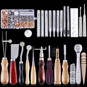 Κιτ εργαλείων διάτρησης δερμάτινων χειροτεχνιών MIUSIE Ραπτική σκάλισμα Εργαζόμενο ράψιμο χειροποίητης σέλας Groover Δερμάτινο σετ εργαλείων χειροτεχνίας