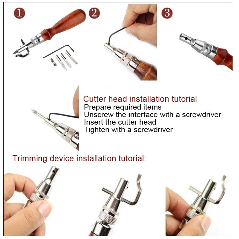 Κιτ εργαλείων διάτρησης δερμάτινων χειροτεχνιών MIUSIE Ραπτική σκάλισμα Εργαζόμενο ράψιμο χειροποίητης σέλας Groover Δερμάτινο σετ εργαλείων χειροτεχνίας