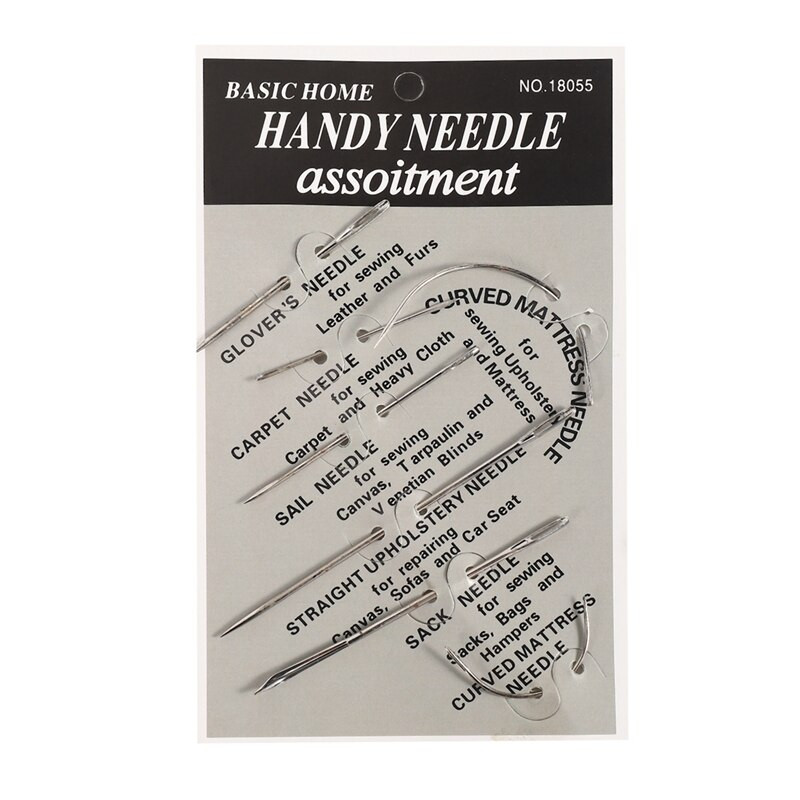 18 bucăți unelte de artizanat din piele cu ace de cusut manual pentru găurit Awl și degetar pentru tapițerie din piele covor Canva