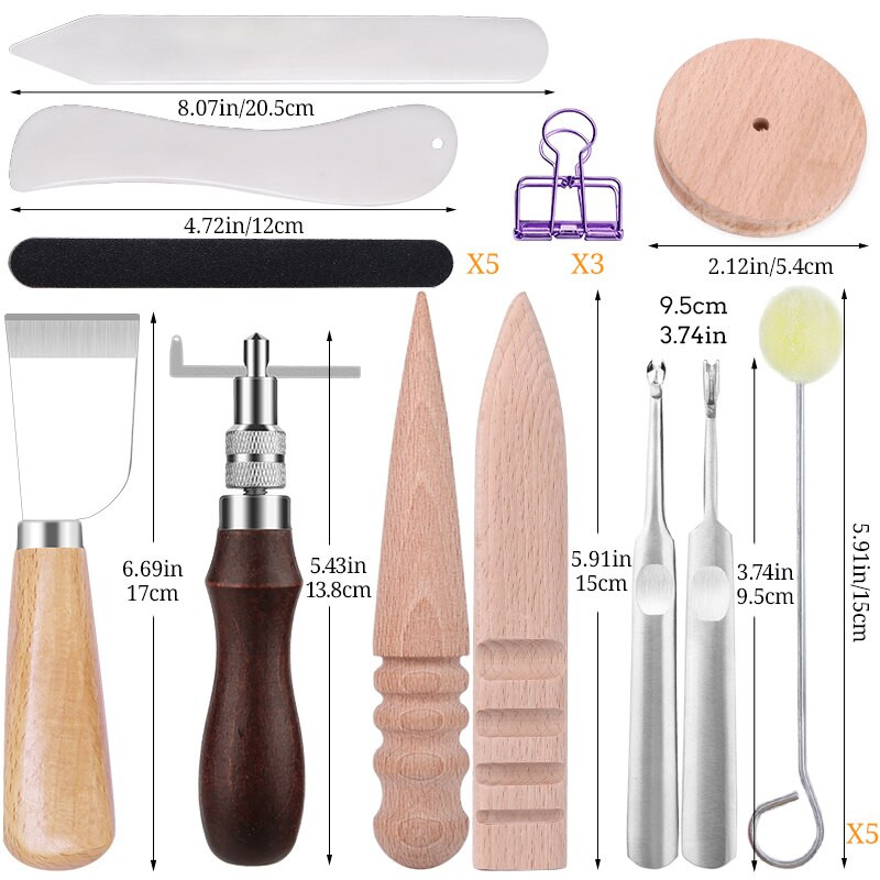 Κιτ εργαλείων χειροτεχνίας πολλαπλών λειτουργιών MIUSIE Εργαλείο κοπής εργασίας Groover Εργαλείο DIY Δερμάτινο Σετ επισκευής χειρός ραπτικής για δερμάτινες εργασίες