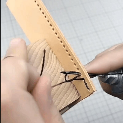 Leather Craft Awl tools Kit Manual Sewing Stitcher Δερμάτινη ραφή με 2 βελόνες ραπτικής και κλωστές για τσαγκάρη