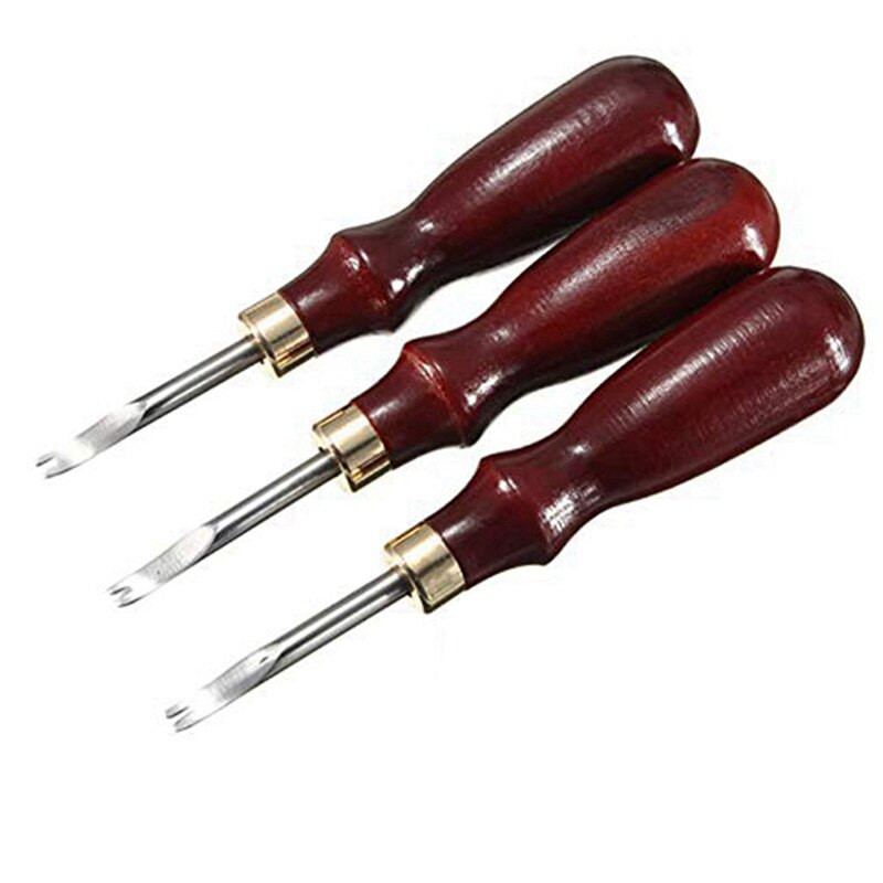 3 τμχ 1,5/1,2/1 Mm Edge Leather Beveler Skiving Tool & 1 Pcs Wooden Leather Burnisher Tool