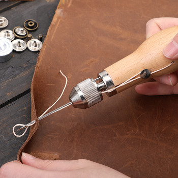 MIUSIE комплект инструменти за шиене на кожа Направи си сам ръчно изработен набор от инструменти за ръчно шиене Инструменти за изработка на кожа и работен инструмент за дърворезба