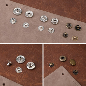 MIUSIE 40 комплект кожени щракалки Комплект метални преси Копчета за шевни копчета за ръчно изработени кожени изделия и дрехи
