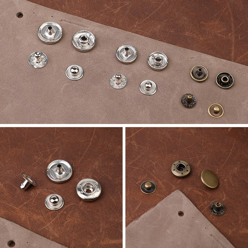 MIUSIE 40 komplekt nahast nööpkinnituste komplekt, metallist trukid, õmblusnööbid, nööpnööbid, käsitööna ja rõivaste jaoks käsitsi valmistatud