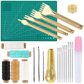 Trusă de instrumente profesionale de perforare a pielii MIUSIE și accesorii de cusut din piele pentru lucrul artizanal din piele