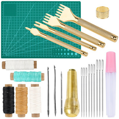 MIUSIE Professional Leather Craft Punch Tool Kit και δερμάτινα είδη ραπτικής για δερμάτινες χειροτεχνίες