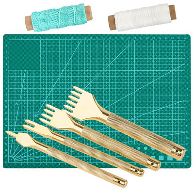 Trusă de instrumente profesionale de perforare a pielii MIUSIE și accesorii de cusut din piele pentru lucrul artizanal din piele