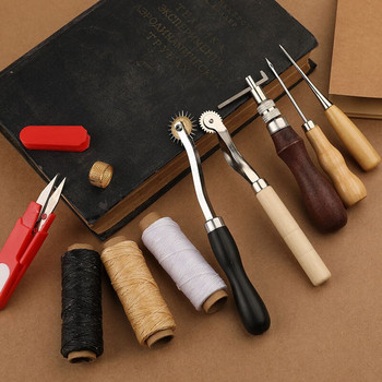 MIUSIE Professional Leather Craft Tools Kit Hand Sewing Stitching Punch Carving Work Saddle Groover Set Accessories DIY Tool