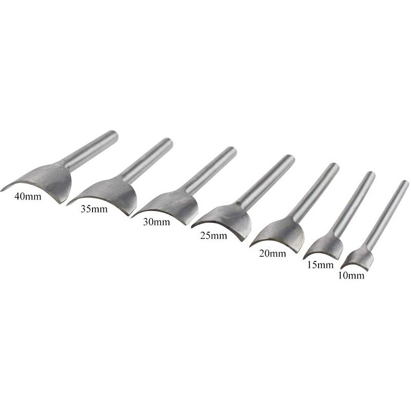 Poanson cu tăietor în formă de arc, instrumente de artizanat din piele pentru fabricarea curelei, portofelului și pungii cu 7 dimensiuni (10 mm-40 mm)