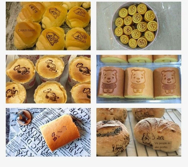 Kohandatud logo koogi messingist tembeldustööriist Kõrge temperatuuriga metallist leivavorm Brändi tähestik tähed puidust veisenahk