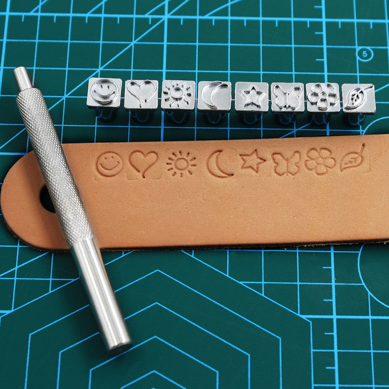 32 Stilių metalo odos drožybos spausdinimo įrankis „pasidaryk pats“ rankinis odiniai amatų antspaudai Meno raštai Odos štampavimo spausdinimo įrankiai