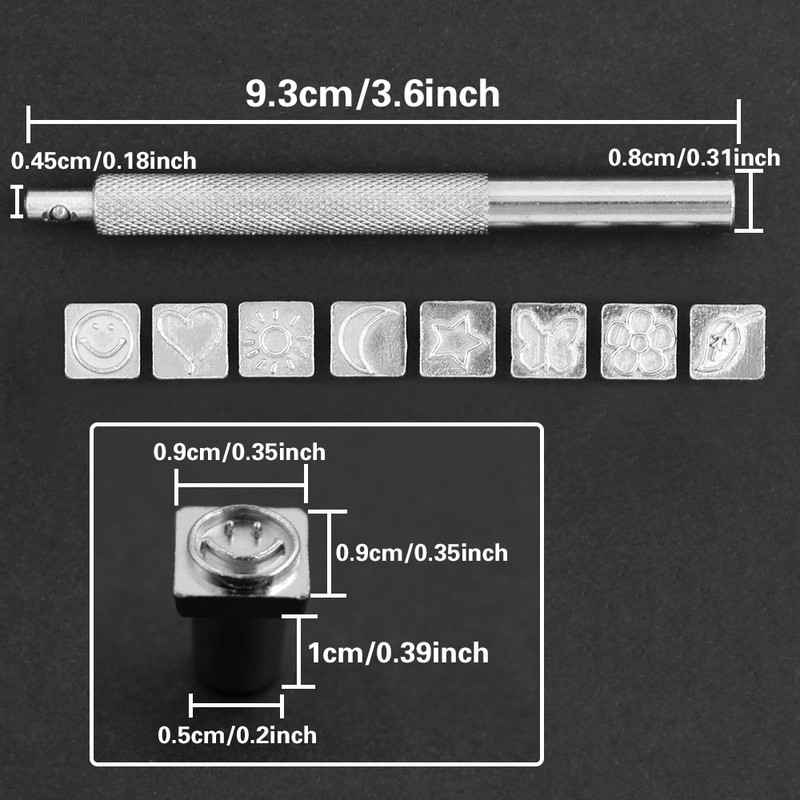 32 Stilių metalo odos drožybos spausdinimo įrankis „pasidaryk pats“ rankinis odiniai amatų antspaudai Meno raštai Odos štampavimo spausdinimo įrankiai