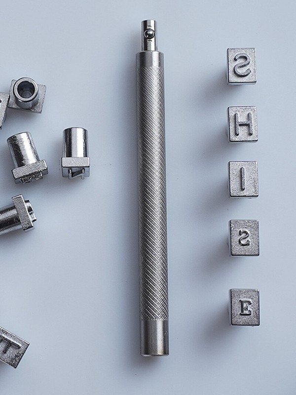 36 τμχ Χάλυβας αλφάβητος γράμμα Αριθμός δερμάτινο Σετ σφραγίδας διάτρησης Δερμάτινο προσαρμοσμένο όνομα χειροτεχνίας Μεταλλικό Εκτύπωση Καλούπι Χαρακτική 3,5/6,5 χιλιοστά