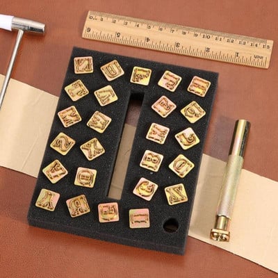 26 τμχ Ατσάλινη διάτρηση εκτύπωσης Alphabet Σετ γραμματοσήμων Μεταλλική δερμάτινη σφραγίδα Επαγγελματικά δερμάτινα εργαλεία Γραμματόσημα δερμάτινων ειδών